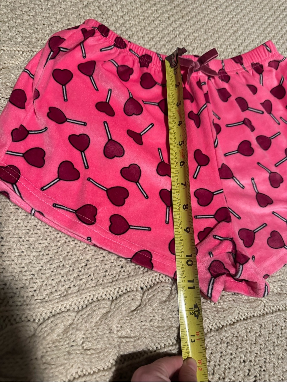 Women's Hot Pink Heart Lollipop Pajama Shorts